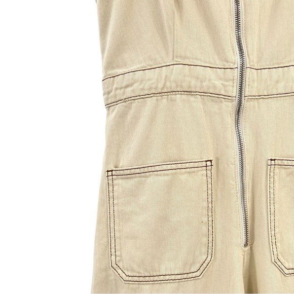 Reformation Ren Twill Jumpsuit - Cream White Denim Wide Leg Jumpsuit sz 2 - Picture 4 of 9